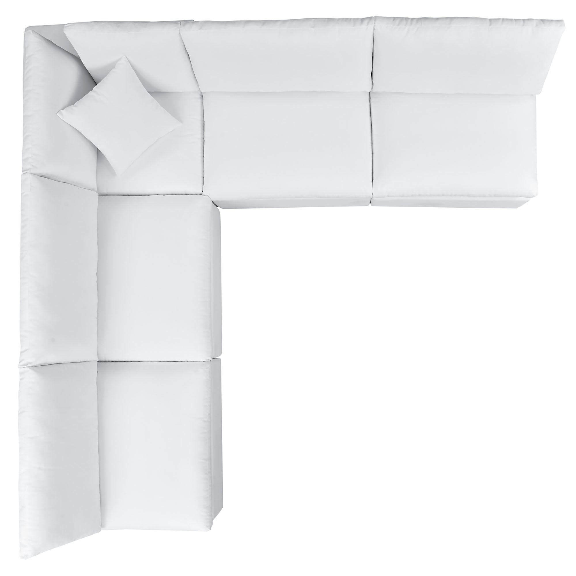 Commix Outdoor Sectional Sofa - 5-Piece Sunbrella White Collection at Patio Elegance