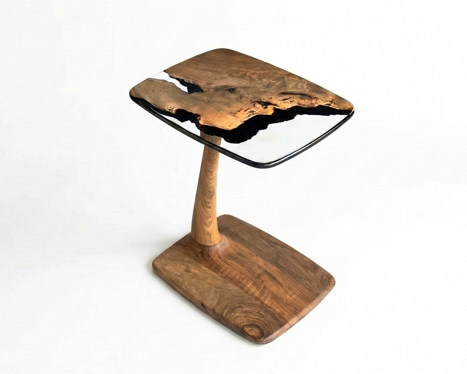 C-Shaped Luxury Resin End / Side Table - Unique Gift Idea