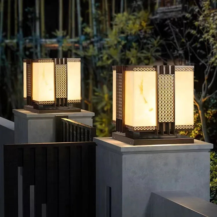 DecorBites LED Outdoor Marble Street Lamp for Pillar Fence Lighting