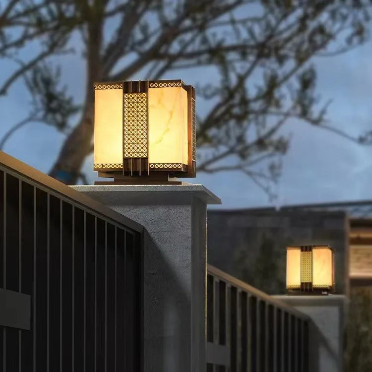 DecorBites LED Outdoor Marble Street Lamp for Pillar Fence Lighting