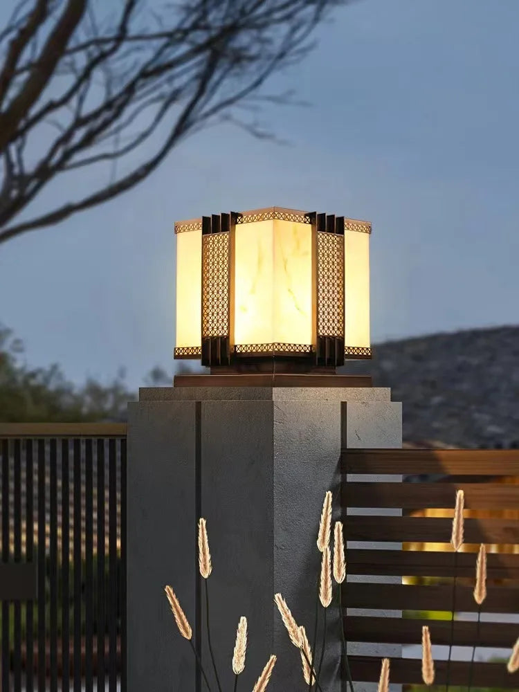 DecorBites LED Outdoor Marble Street Lamp for Pillar Fence Lighting