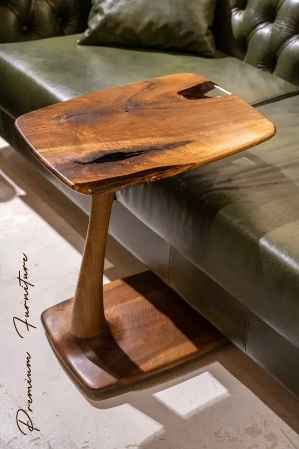 C-Shaped Luxury Resin End / Side Table - Unique Gift Idea
