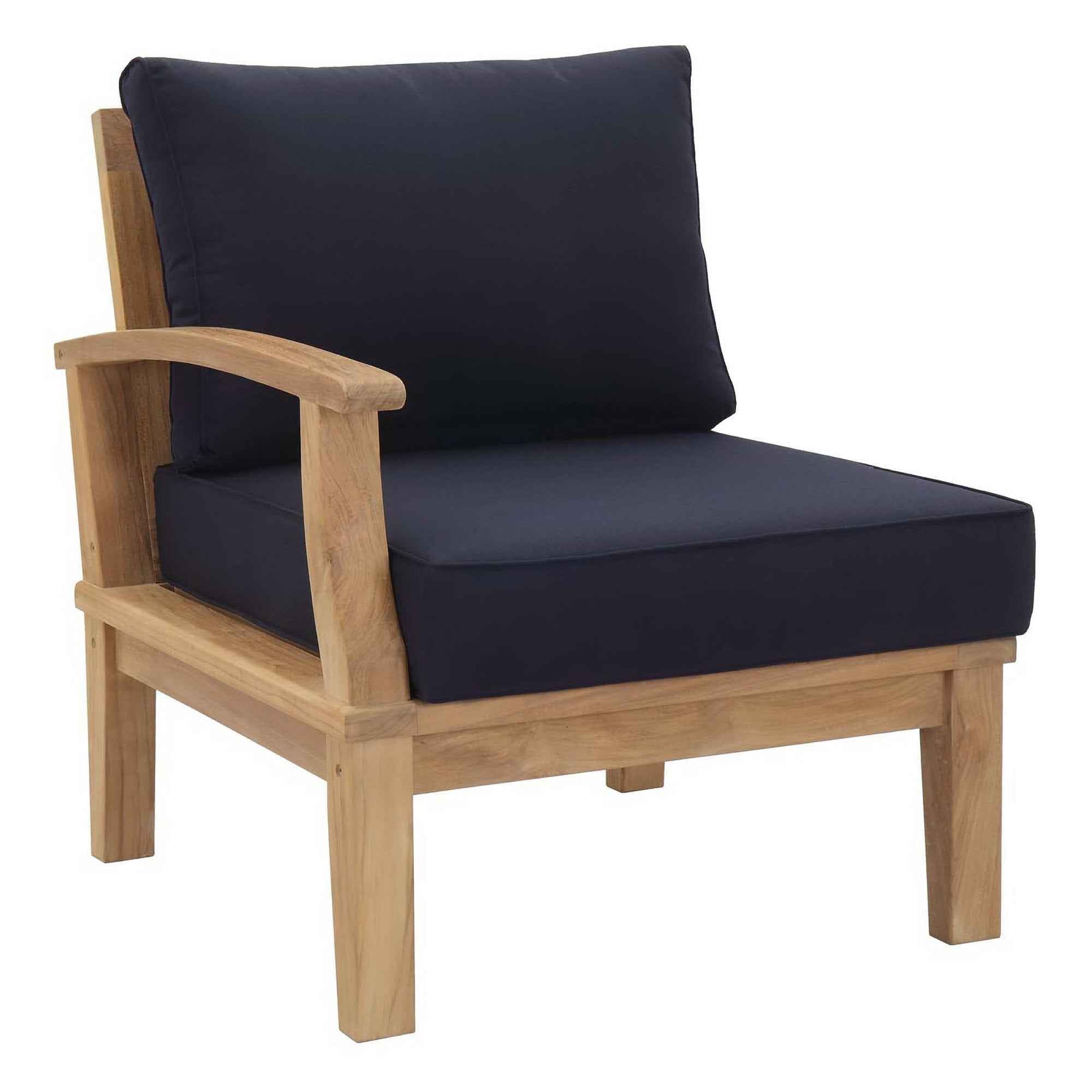 Patio Teak Sectional Set - Patio Elegance Marina 8-Piece Outdoor Teak Sectional Set by Modway