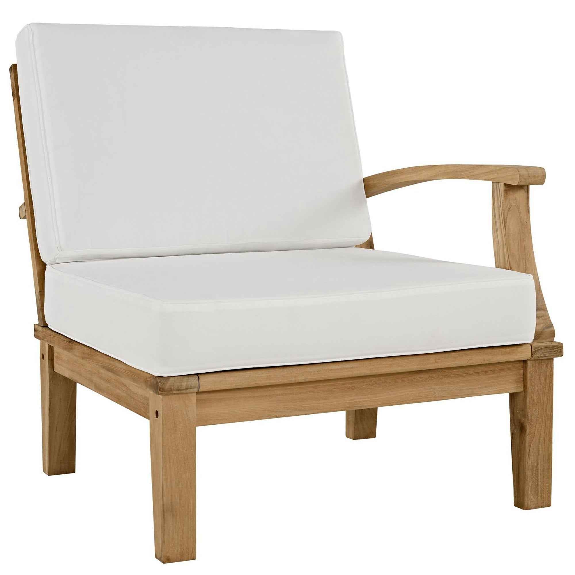 Patio Teak Sectional Set - Patio Elegance Marina 8-Piece Outdoor Teak Sectional Set by Modway