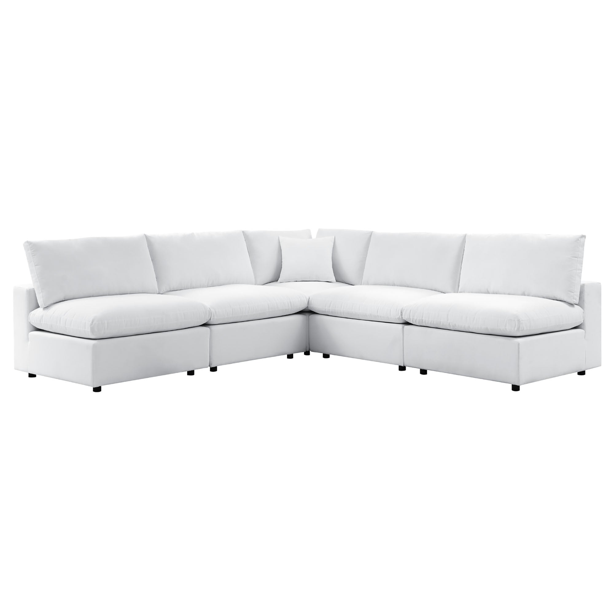Commix Outdoor Sectional Sofa - 5-Piece Sunbrella White Collection at Patio Elegance