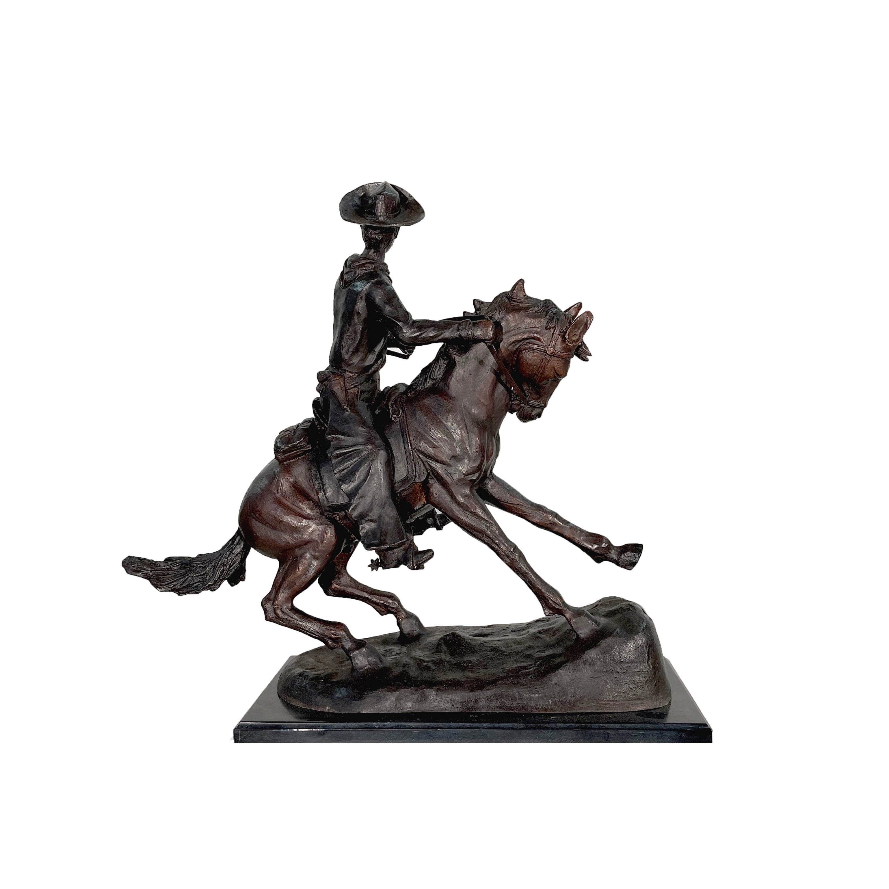 Remington 'Cowboy' Table-Top Bronze Statue