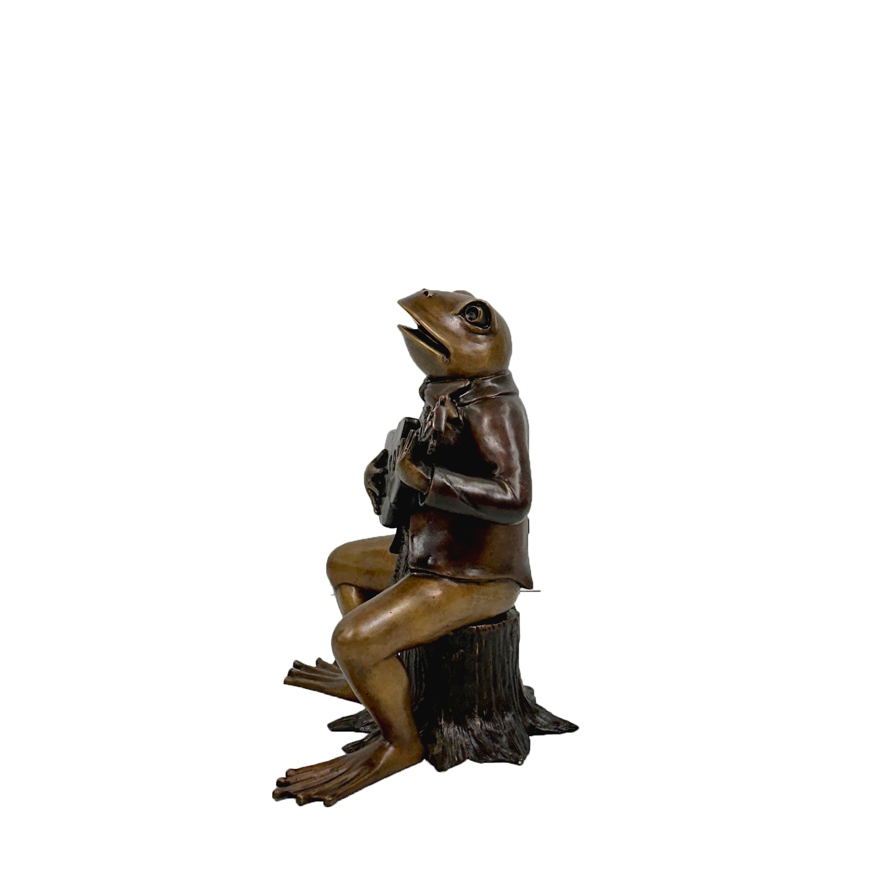 Frog Playing Guitar Bronze Sculpture