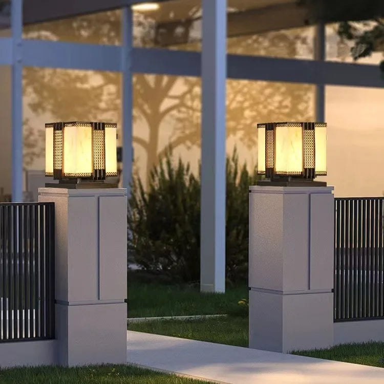 DecorBites LED Outdoor Marble Street Lamp for Pillar Fence Lighting