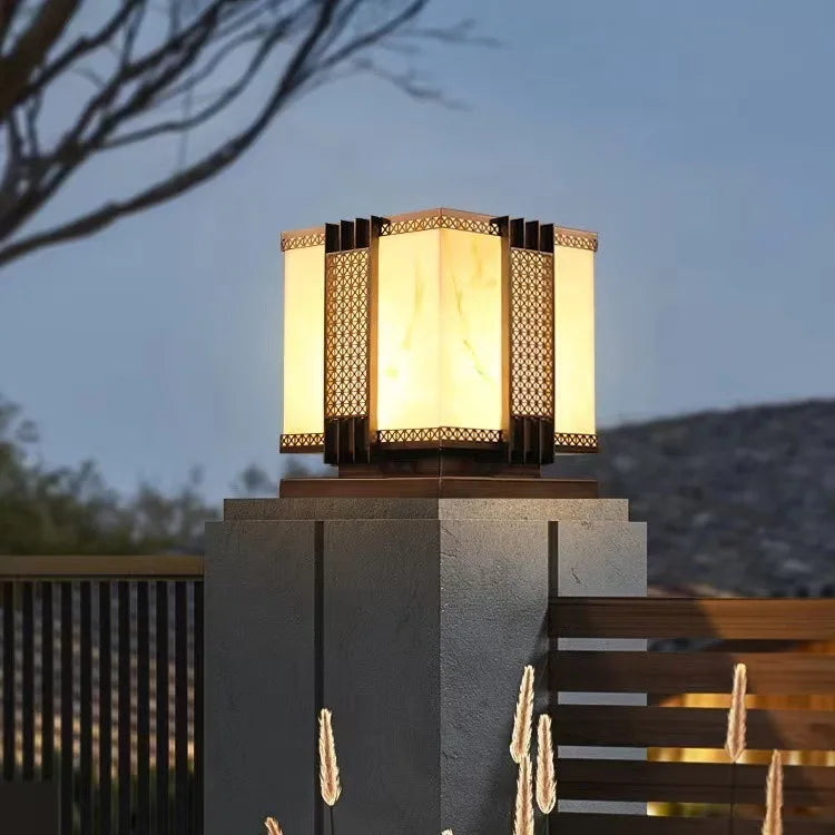 DecorBites LED Outdoor Marble Street Lamp for Pillar Fence Lighting