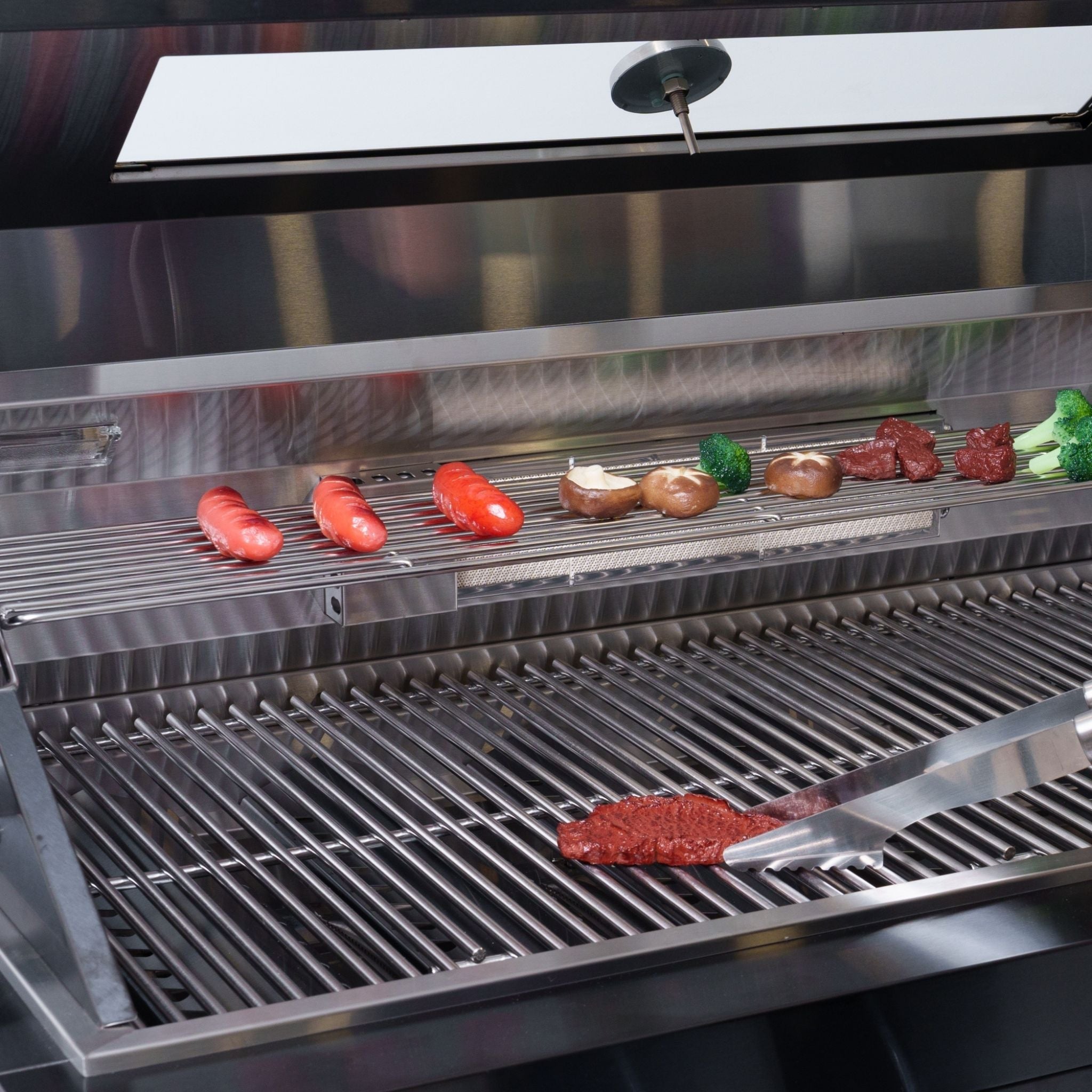 Castelle Flame Premium Black Stainless Steel 4-Burner Gas Grill With Rotisserie Kit (SAK48157)