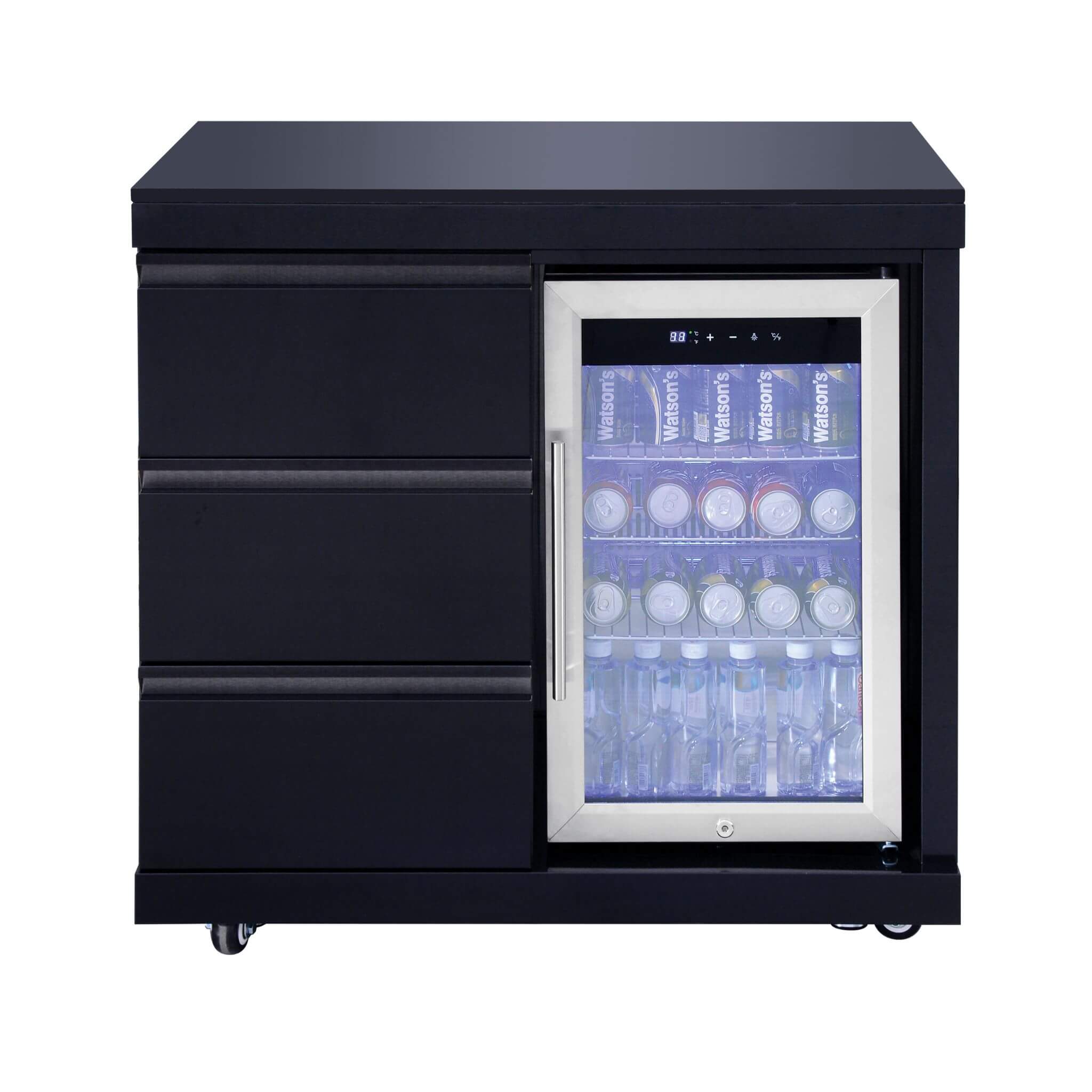 Castelle Flame Summit 6-Burner 85000 BTU BBQ Island With Sink And Fridge (SAK59238)
