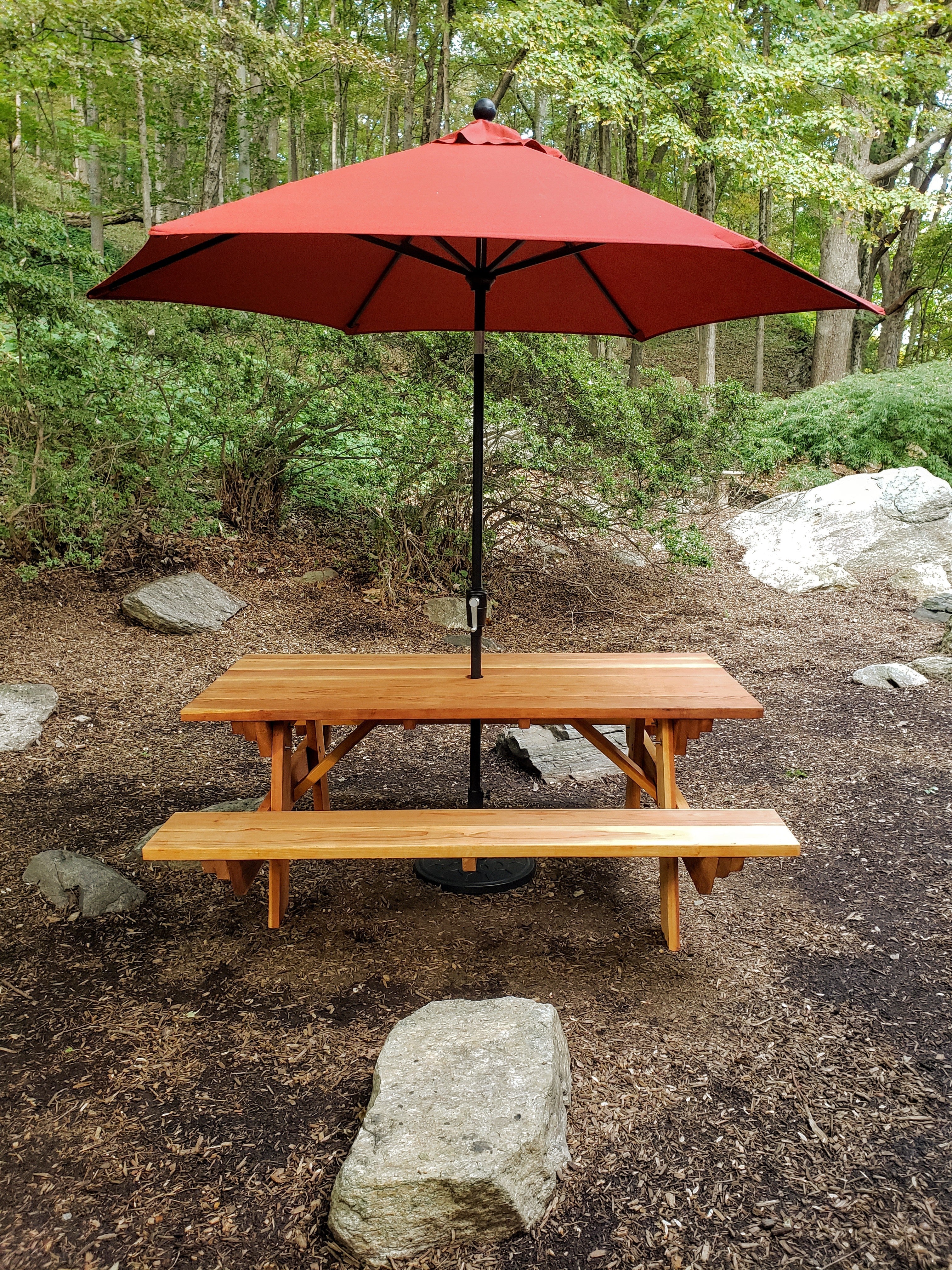Super Deck Redwood Picnic Table