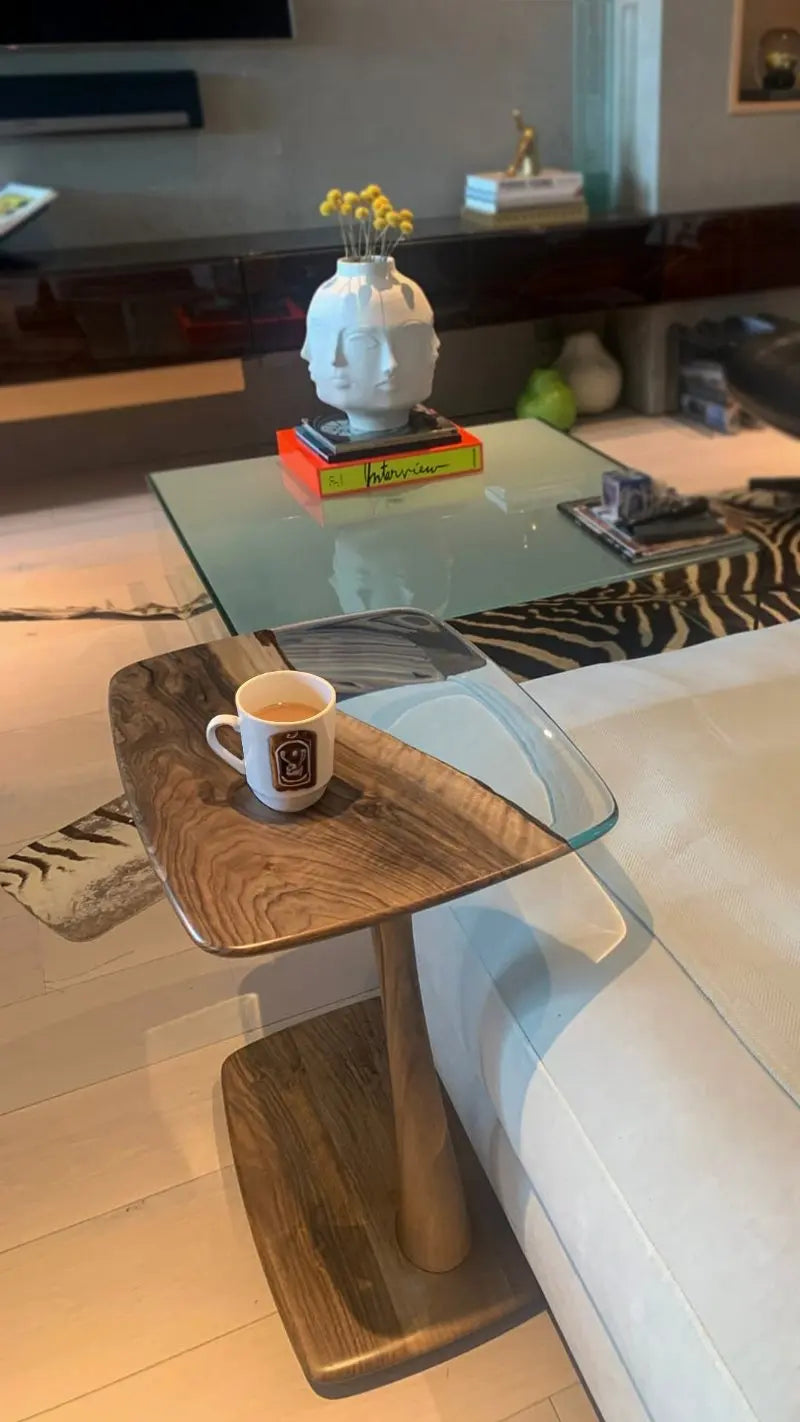 C-Shaped Luxury Resin End / Side Table - Unique Gift Idea